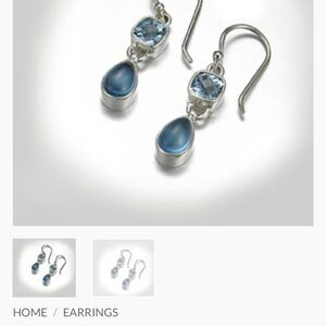 aCleoni Chic Blue Topaz and Silver Teardrop Earrings